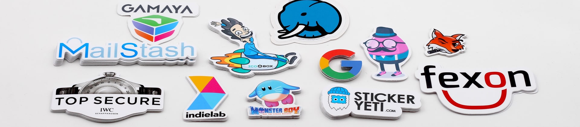 Shop high quality company logo stickers, product stickers, quickly print online startup stickers
